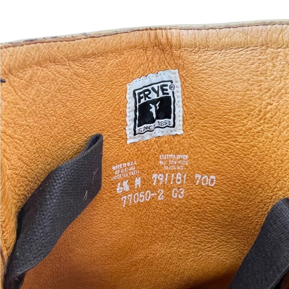 Frye Vintage Banana Yellow Leather Campus Boots Size 6.5 - Picture 8 of 13